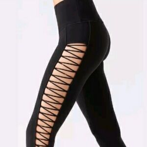 ALO HIGH WAIST BLACK "HIGHLINE" LEGGING XS